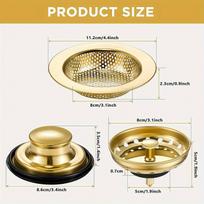 3Pcs/Set Premium Stainless Steel Kitchen Sink Strainers Durable Rustproof Drain Filter with Wide Anti-Clogging Holes 1set auksas