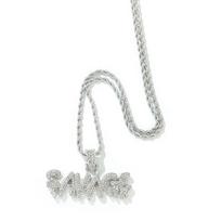 Men Women Hip Hop SAVAGE Letters Pendant Necklace with 13mm Cuban Chain Iced Out Bling HipHop Necklaces Fashion Charm Jewelry 24inch   60cm