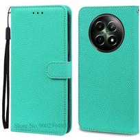 Dėklas Realme 12, Dėklas Realme 12 Plus, Piniginės tipo atverčiamas odinis dėklas Realme 12 Pro Plus 5G, Realme 12X dangtelis, Coque Fundas Realme 12 4G dangaus mėlyna spalva
