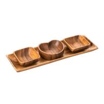Akacijos medžio serviravimo dubenėliai su padėklu Premier Housewares Socorro