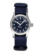 Hamilton Khaki Field Tekstilinis dirželis Mėlynas ciferblatas Kvarcinis H69301940 Unisex laikrodis mėlyna