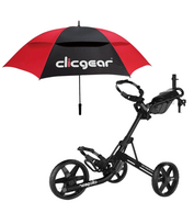 Clicgear 4.0 Lazdų Vežimėlis + Clicgear Skėtis