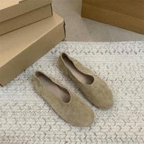 Retro grandma shoes women's flat-soled soft-soled one-pedal Doudou shoes single shoes with skirts 35 abrikosas