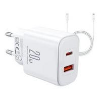 Įkroviklis Joyroom 'JR-TCF05' baltas 20W (1xPD 1xQC3.0) + 'Type-C / Lightning' 100cm laidas
