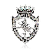 Vintage Men Classic Lion Shield Shining Crystal Dazzel Brooches Pins Palace Fashion Casual Suit Coat Badges Jewelry For Men