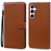 A56 5G dėklas Samsung A56 5G dėklas Piniginė Odinis atverčiamas dangtelis Samsung Galaxy A56 dėklas Stovas Knygelės tipo dangtelis Coque Fundas Etui For Samsung A56 5G ruda