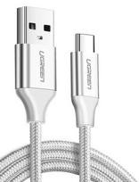 Ugreen US288 laidas USB-C, QC3.0, 0.25 m, baltas