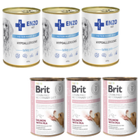 BRIT GF Veterinary Diets Dog Hypoallergenic 3x400g + ENZO VET Hipoalerginė dieta su kalakutiena šunims 3x400g