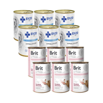 BRIT GF Veterinary Diets Dog Hypoallergenic 6x400g + ENZO VET Hipoalerginė dieta su kalakutiena šunims 6x400g