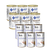 BRIT GF Veterinary Diets Dog Gastrointestinal 6x400g + ENZO VET Žarnyno dieta šunims su ėriena 6x400g
