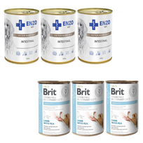BRIT GF Veterinary Diets Dog Obesity 3x400g + ENZO VET Žarnyno dieta šunims su ėriena 3x400g