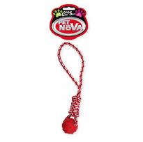 Virvė su kamuoliu 11cm raudona su mėtų kvapu, cypiantis