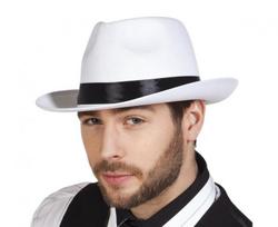 Gangsterio skrybėlė, veltinė, balta