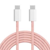 Įkroviklis nešiojamam kompiuteriui Kabelis USB-C - USB-C, 60W, 1,5 m, rožinis