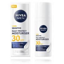 Nivea Men Sensitive Daily Protect Moisturiser SPF30 kasdienis apsauginis jautrios odos drėkiklis vyrams - 50 ml.
