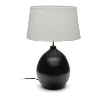 Juodos ir baltos spalvos stalinis šviestuvas (aukštis 72 cm) su tekstiliniu gaubtu Foixa – Kave Home
