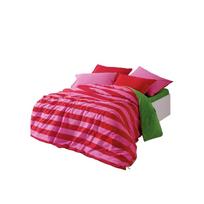 Žalios spalvos/rožinės spalvos iš ranforce medvilnės dvigulė/itin ilga patalynė su paklode/4 dalių 200x220 cm Cherie – Mijolnir