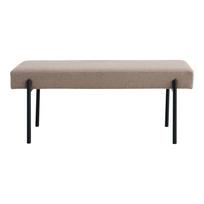 Akmens spalvos minkštasuolis juodomis kojomis | 100 x 42,5 x 36 cm | Rusva