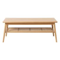 Kavos staliukas natūralios spalvos su ąžuolo dekoro stalviršiu 60x120 cm Barrali – Unique Furniture