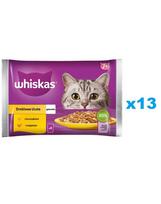 WHISKAS Senior 52x85g Drobiowa Uczta drėgnas ėdalas vyresnio amžiaus katėms su: vištiena, kalakutiena