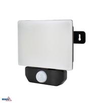 Prožektorius, LED, juodas, 20 W, 4000 K, 1800 lm, IP65, IK06, PIR sensorius, LFX, Bemko, C65-LFX-020BL-4K-PIR