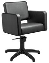 W Beauty kirpyklos kėdė juoda su juodu stovu Class E, 52-65cm