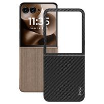 For Moto Razr 60 Ultra Phone Case IMAK Ruiyi Series Fabric Case Moto Razr 60 Ultra juoda