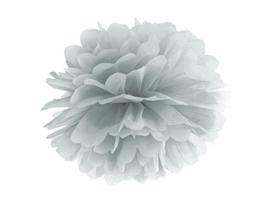 Pomponas, sidabrinis, 25 cm
