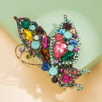 Classic Women Men Exquisite Luxury Crystal Rhinestone Snake Butterfly Pin Brooch Lady High-end Gorgeous Boutique Badges Corsage