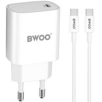 USB C maitinimo įkroviklis - BWOO - 20W - Power Delivery - 1m laidas - Baltas