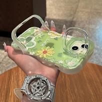 Ins Oil Painting Flowers Are Suitable for Apple 13promax Phone Cases, 16 Transparent Silicone, 15 Dual Stands, and Xiaomi 14 Soft iphone 16