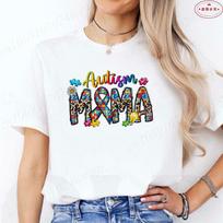 Autism Mama T-shirt for Women Awareness Neuro Diverse Mommy Summer Short Sleeve Tees Autism Support Harajuku Aesthetic Tops M