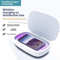3-in-1 ultragarsinis valytuvas UVC UV dezinfekcijos dėžutė Mobiliojo telefono belaidis įkrovimas Kontaktiniai lęšiai Dantų breketai