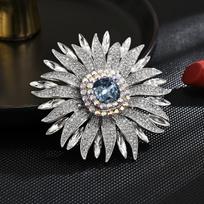 Madinga ir išskirtinė saulėgrąžos sagė, festivalio dovana, elegantiškas ir prašmatnus stilius, moteriška krūtinės gėlė, drabužių aksesuarai