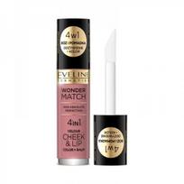 Lūpų dažai ir skaistalai Eveline Wonder Match Cheek & Lip 4in1 Blush and Liquid Lipstick, 02 violetinė, 4,5 ml