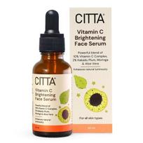 CITTA Vitaminas C Šviesinantis Veido Serumas Skaistinančiai Odai | Vitaminas C Serumas nuo Pigmentacijos | Askorbo Rūgštis | Kakadu Slyvų Vitaminas C Serumas | 30 ml