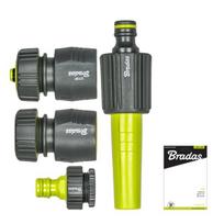 4 dalių rinkinys laistymo žarnoms 1/2" Bradas LIME LINE SOFT