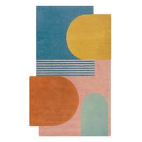 Rankų darbo mėlynos spalvos iš vilnos kilimas 120x180 cm Lozenge Bright Multi – Flair Rugs