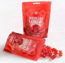Guminukai BROLIAI LOKIAI, aviečių skonio, su medumi, 100 g
