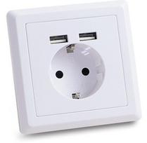 Rozetė su 2xUSB jungtimis, Virštinkinė rozetė su 2 USB jungtimis, 2,4A