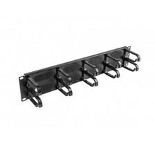 Lanberg 19" cable management brush panel 10 rings - type B 2U | AK-1204-B | Black
