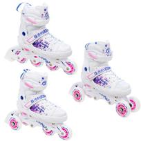 Reguliuojami riedučiai Raven Meia Led 3 in 1, balti/rožiniai, (28-32) XS