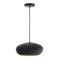 Juodos spalvos kabantis šviestuvas ø 30 cm su metaliniu gaubtu Inda – Kave Home