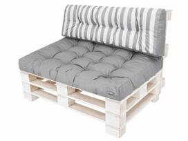 2-jų pagalvių paletei komplektas Hobbygarden Leo, pilkas/baltas