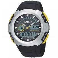 Lorus R2323DX9 Vyriškas laikrodis su juodu silikoniniu dirželiu juoda
