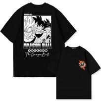 Anime Dragon Ball Goku Cartoon Summer tshirt Children's T-shirt Outdoor Casual Parent-child Tops Trendy Children's T-shirt 110 juoda