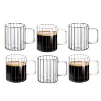 Wilmax Stiklinis puodelis su rievėmis, 150 ml, 6 vnt.