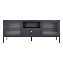 TV staliukas su stalčiumi ir 2 durelėmis | 150 x 60 x 35 cm | Juoda