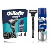 Gillette Mach3 Charcoal rinkinys vyrams (skutimosi gelis 200 ml. + skustuvas 1 vnt. + 1 vnt. keičiama galvutė) - 1 vnt.