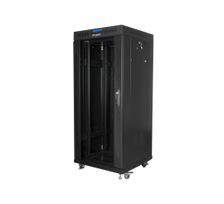 Lanberg | Rack cabinet 19" free-standing 27U/600x600 (flat pack) with glass door lCD V2 | FF01-6627-12BL | Black